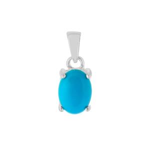 1.20cts Sleeping Beauty Turquoise Sterling Silver Pendant 