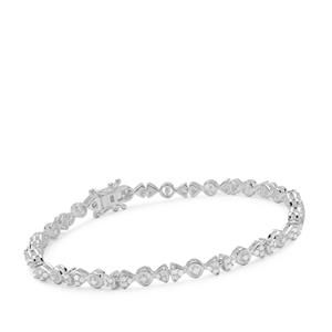 1ct Diamond Sterling Silver Bracelet 