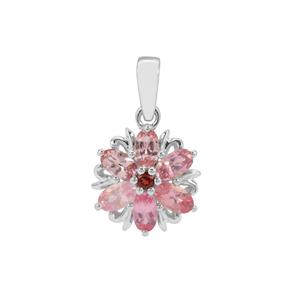 Mozambique Pink Spinel & Nampula Garnet Sterling Silver Pendant ATGW 1.57cts