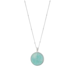 12cts Peruvian Amazonite Sterling Silver Necklace 