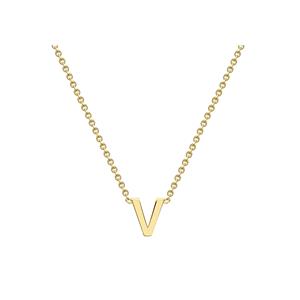 Letter 'V' Necklace in 9K Gold 43cm/17'