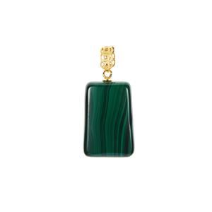 Malachite Pendant in Gold Tone Sterling Silver 33.40cts