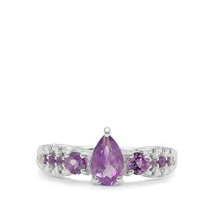 1.20ct Moroccan & African Amethyst Sterling Silver Ring 