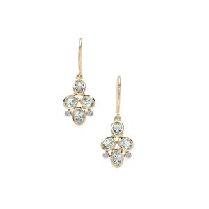 Aquaiba™ Beryl & Diamond 9K Gold Tomas Rae Earrings ATGW 1.30cts