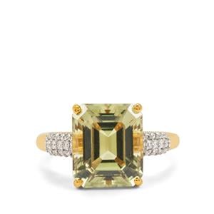 Csarite® & Diamond 18K Gold Lorique Ring MTGW 7.32cts