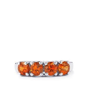 Cognac Zircon Ring in Sterling Silver 2.39cts