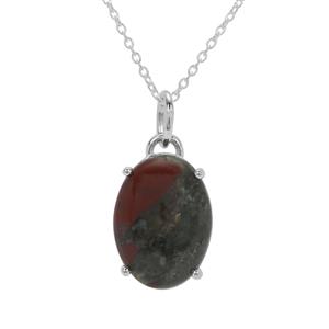 9.85ct Cherry Orchard Agate Sterling Silver Pendant Necklace 