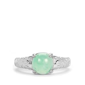 4.3cts Szklary Chrysoprase Sterling Silver Ring 