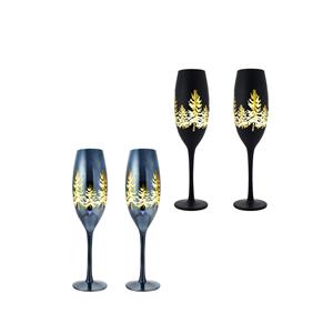 Set of 2 Champagne Glasses - Available in Black or Grey 