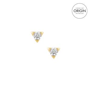 9K Gold Earrings with De Beers Code of Origin Diamonds 0.38ct