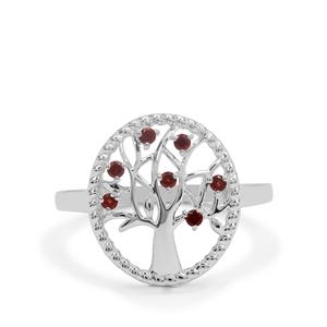 0.15ct Rajasthan Garnet Sterling Silver Tree of Life Ring