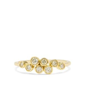 1/3ct Natural Canary Diamonds 9K Gold Ring