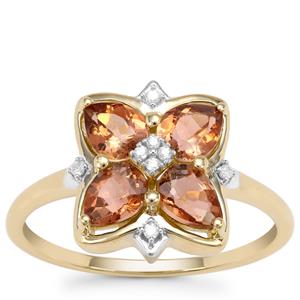 Sopa Andalusite Ring with Diamond in 9K Gold 1.27cts