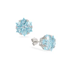 Wobito Snowflake - The Special Edition - Sky Blue Topaz 9K White Gold Earrings 7cts
