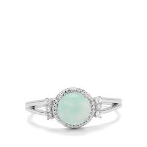 Gem-Jelly™ Aquaprase™ & White Sapphire Sterling Silver Ring ATGW 1.45cts