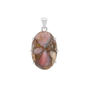 28ct Copper Mojave Pink Opal Sterling Silver Aryonna Pendant