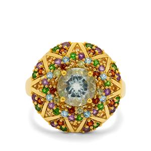 Aquamarine & Multi Gemstone Midas Ring ATGW 3cts
