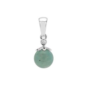 Gem-Jelly™ Aquaprase™ Pendant with White Sapphire in Sterling Silver 3.65cts