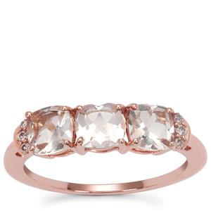 Alto Ligonha Morganite Ring with Pink Diamond in 9K Rose Gold 1.50cts
