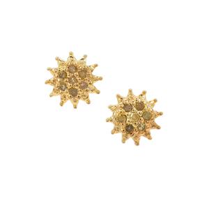 Yellow Diamond Earrings in Sterling Silver 0.07ct