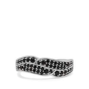0.65ct Black Spinel Sterling Silver Ring