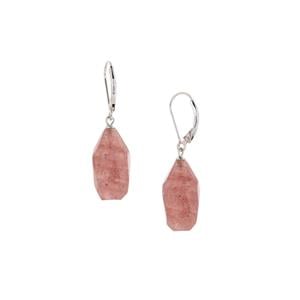 27cts Strawberry Quartz Sterling Silver Earrings 