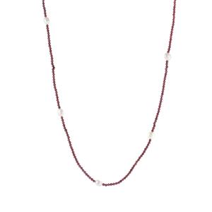 Telangana Garnet & Freshwater Cultured Pearl Necklace