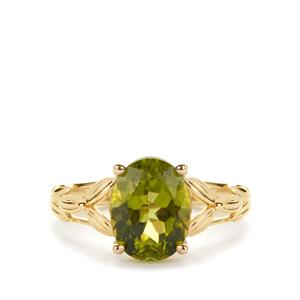 Red Dragon Peridot Ring in 9K Gold 3.07cts