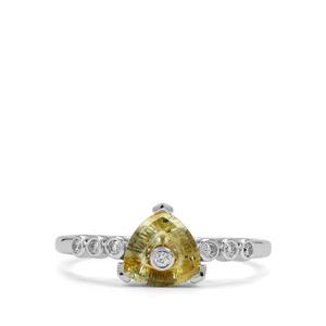 Lehrer TorusRing Montana Sapphire & Diamond 18K White Gold Ring MTGW 1.05cts