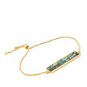 Paua Gold Tone Sterling Silver Slider Bracelet 