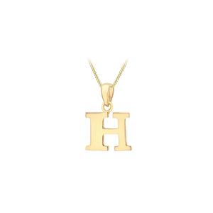 Letter 'H' Pendant in 9K Gold