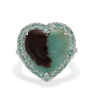 Aquaprase™ & Aquaiba™ Beryl Sterling Silver Heart Ring ATGW 16.20cts