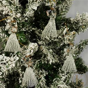 Kimbie Home Glass Angel Tree Decorations 4pc with Faceted Quartz 30cts 