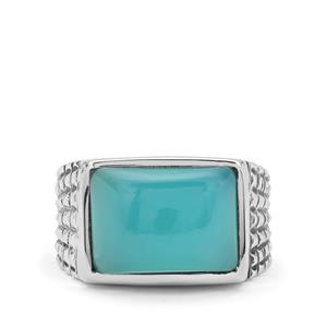 7.30ct Aqua Chalcedony Sterling Silver Ring