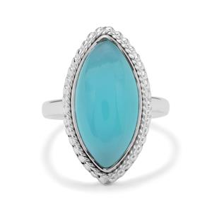 7.50ct Aqua Chalcedony Sterling Silver Aryonna Ring