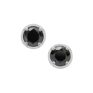 1.10ct Black Diamond Sterling Silver Earrings 