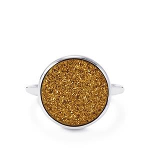 7.50ct Golden Drusy Sterling Silver Aryonna Ring