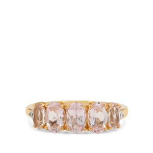 Idar Pink Morganite & White Zircon 9K Gold Ring ATGW 1.60cts