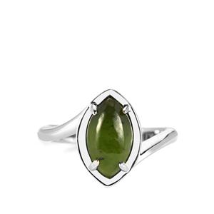 2.72ct Nephrite Jade Sterling Silver Ring