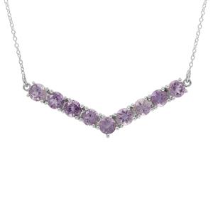 Rose De France Amethyst Necklace in Sterling Silver 4.50cts
