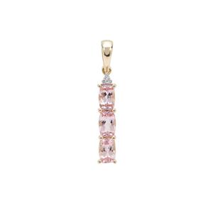 Cherry Blossom™ Morganite & Diamond 9K Gold Pendant ATGW 1.45cts