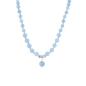 93.50cts Angelite Sterling Silver Necklace 