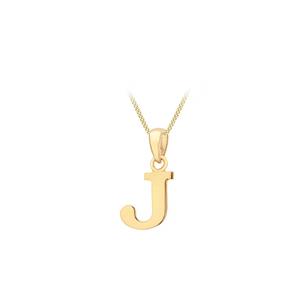 Letter 'J' Pendant in 9K Gold