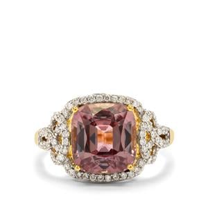 Pink Diaspore & Diamond 18K Gold Arthur Ivy Ring MTGW 6.88cts