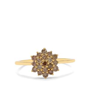 1/2ct Cape Champagne Diamonds 9K Gold Ring