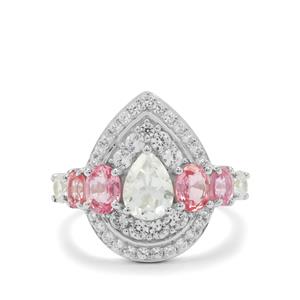 Ratanakiri Zircon & Pink Sapphire Sterling Silver Ring ATGW 3.35cts