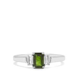 Chrome Diopside & White Zircon Sterling Silver Ring ATGW 0.90cts