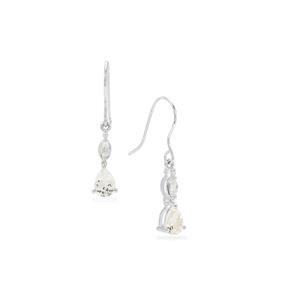 Himalayan Beryl & White Zircon Sterling Silver Earrings ATGW 1.45cts