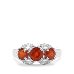 Loliondo Orange Kyanite & White Zircon Sterling Silver Ring ATGW 2.36cts