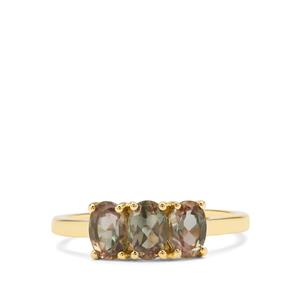 Watermelon Oregon Sunstone Ring in 9K Gold 1.28cts
